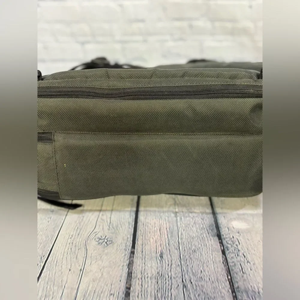 Kensington Saddle Pro Khaki Green Laptop Convertible Backpack Messenger Bag